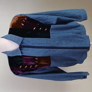 Peter Popovitch Vintage Chambray Velour Zip Jacket